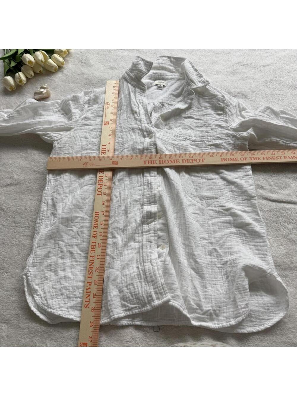 J.Crew white linen button up shirt - Picture 4 of 4